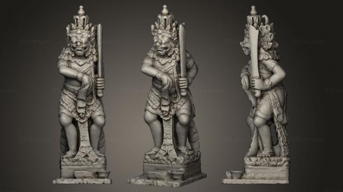 Скульптуры индийские (Балийская статуя 012, STKI_0021) 3D модель для ЧПУ станка